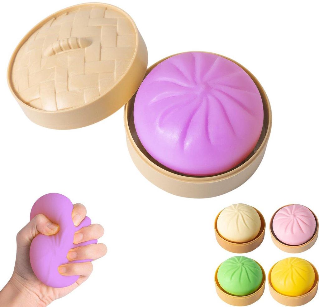 Hochwertiger, weicher Riesenknödel, Squishy Dumpling, Stressball, Anti-Stress-Fidget, TikTok-Fidget-Toy, Rosa