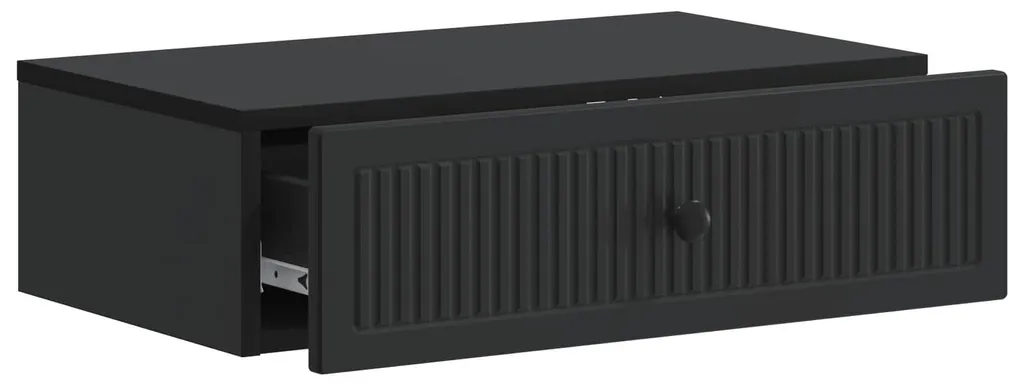 vidaXL Table d'appoint murale noire 59x34,5x17 cm pour entrée