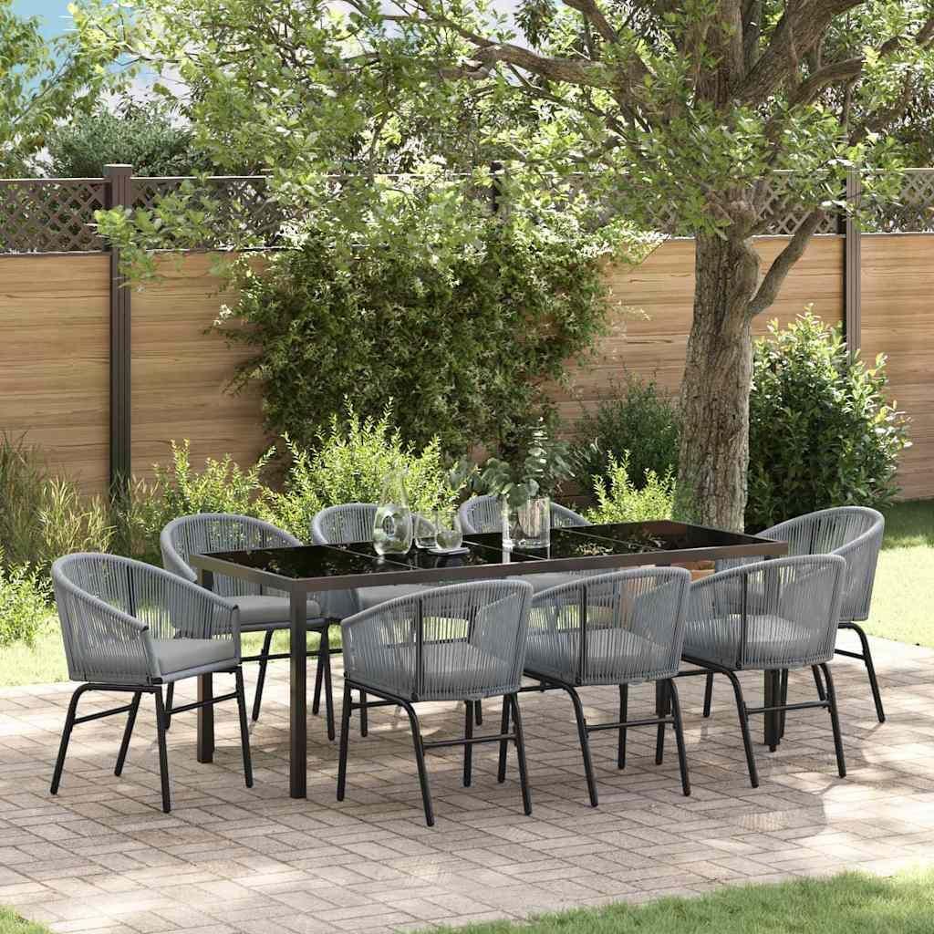 Maison Exclusive - Garten Essgruppe 9 pcs Anthrazit Pulverbeschichteter Stahl