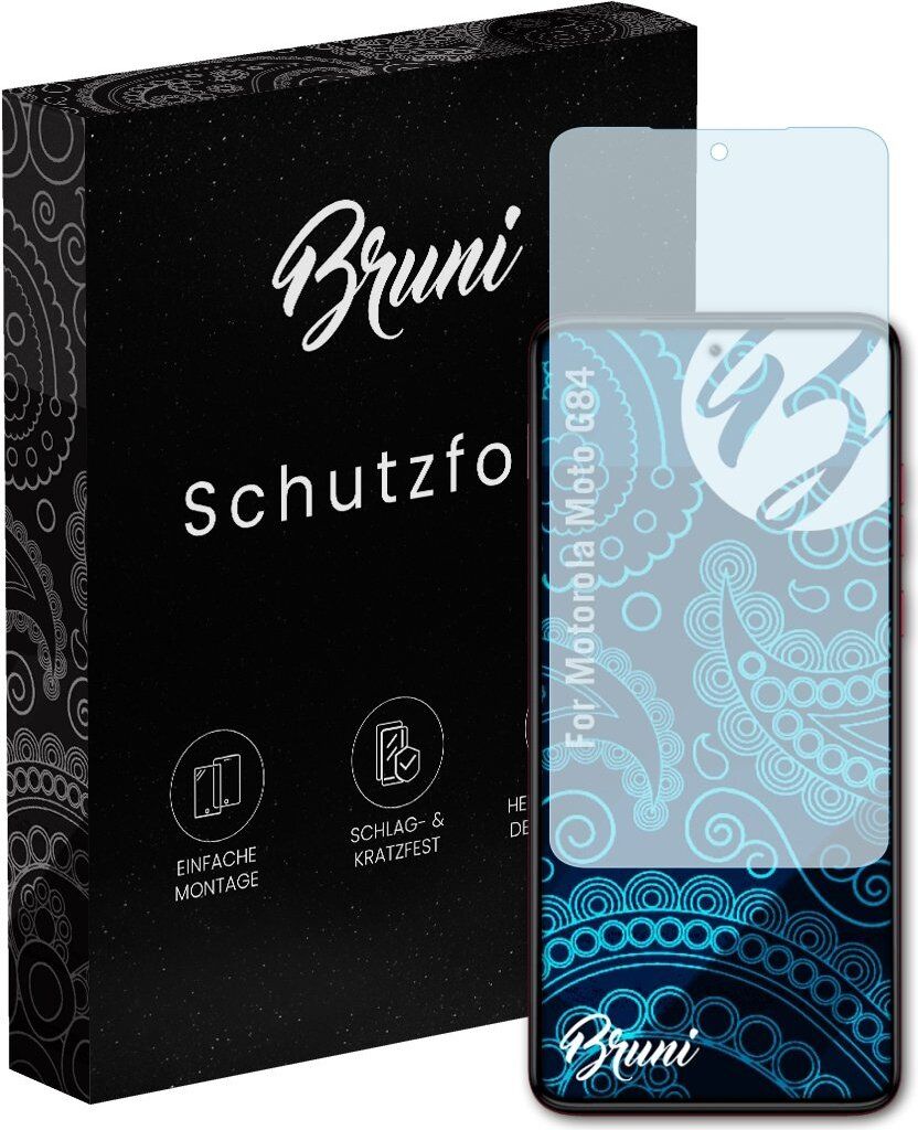 Bruni Basics-Clear 2x Schutzfolie kompatibel mit Motorola Moto G84 Folie
