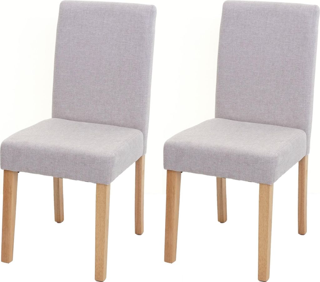 2er-Set Esszimmerstuhl Stuhl Küchenstuhl klassisch und zeitlos | HxBxT 90x43x56cm | Sitzhöhe 45cm | Textil | helle Beine | Creme-Beige