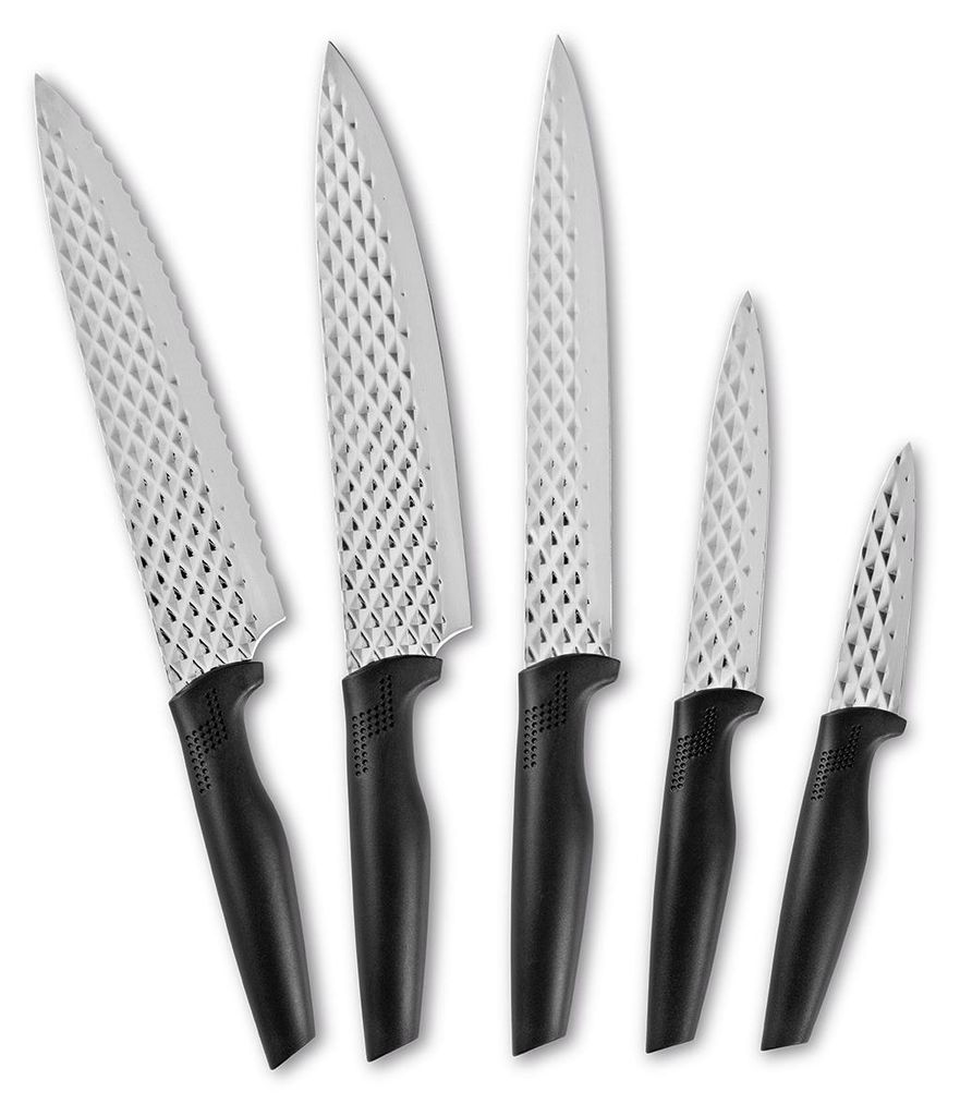 GOURMETmaxx Messerset Diamant-Optik - 5 Messer Edelstahl Produktbild 