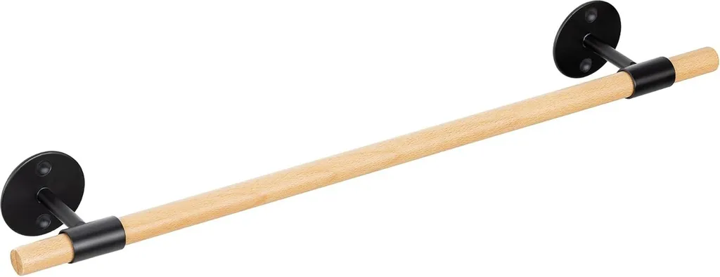Barre porte-serviettes murale en bois de bambou pour salle de bain