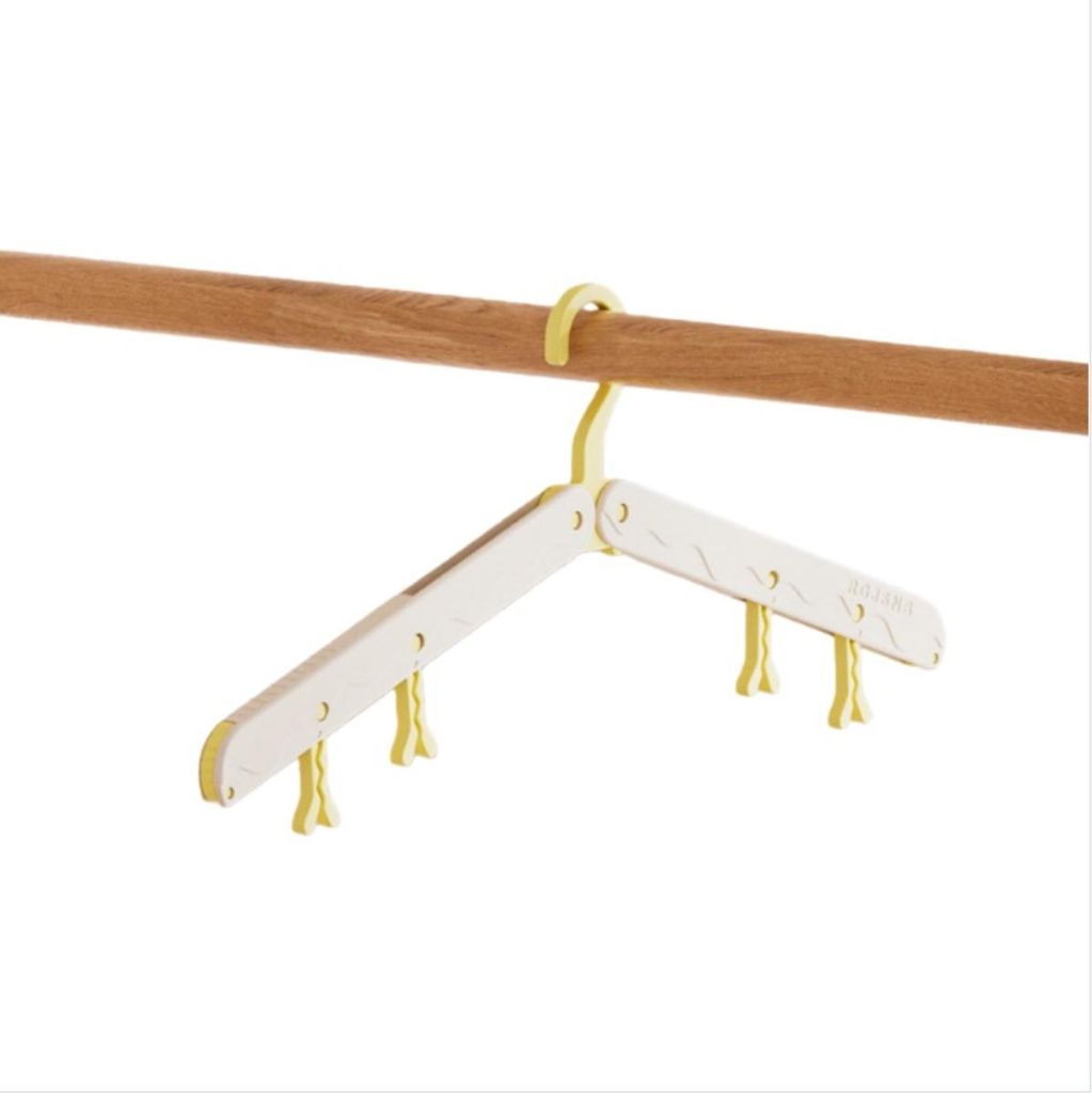 INF 2er-Pack Faltbare Reisekleiderbügel - Platzsparendes Design Gelb