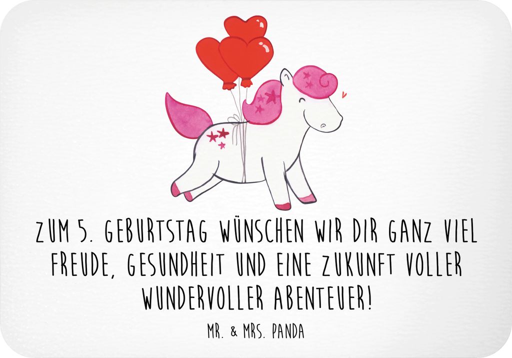 Mr. & Mrs. Panda Kühlschrankmagnet 5. Geburtstag Freude - Weiß - Geschenk, Happy Birthday, Notizhalter, magnet, memomagnet, Jubiläumswünsche, f...
