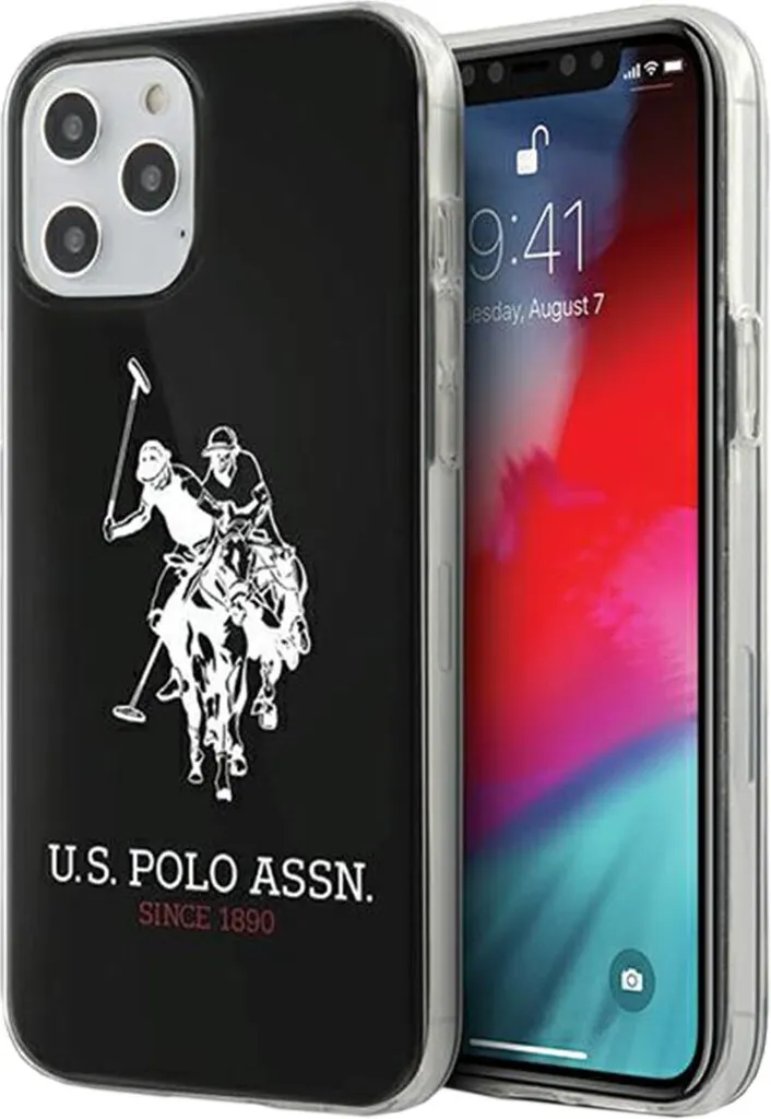 Cover U.S. Polo Assn per iPhone 12/12 Pro - Nero Lucido Originale