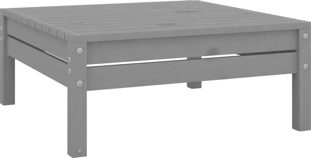 The Living Store Sgabello da giardino in legno massiccio di pino grigio