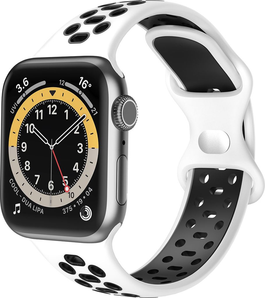 MMOBIEL Sport Uhrenarmband Kompatibel mit iWatch Armband 42mm bis zu 49mm – Weiß