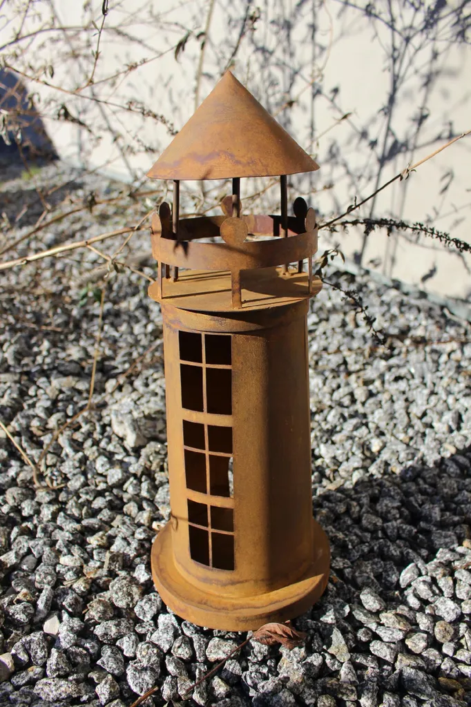 Lanterne de jardin design Corten avec éclairage LED étanche IP65 rustique - 2