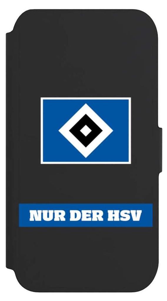 NIVOCASE Klapphülle für Apple iPhone 7 Handyhülle aus Kunst Leder NIVOflip schwarz HSV Hamburger SV Statement