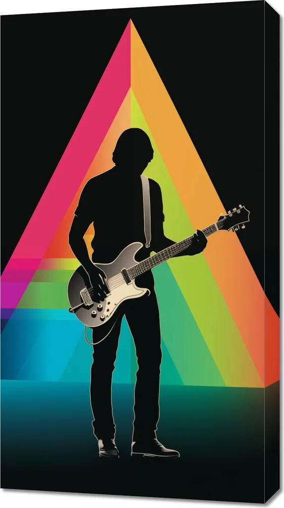 Tableau Image 50 x 90 cm Prismes à travers la guitare pour Salon Moderne