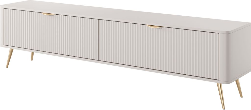 TV-Schrank: zwei Türen, Möbelfarbe: Kaschmir goldene Beine