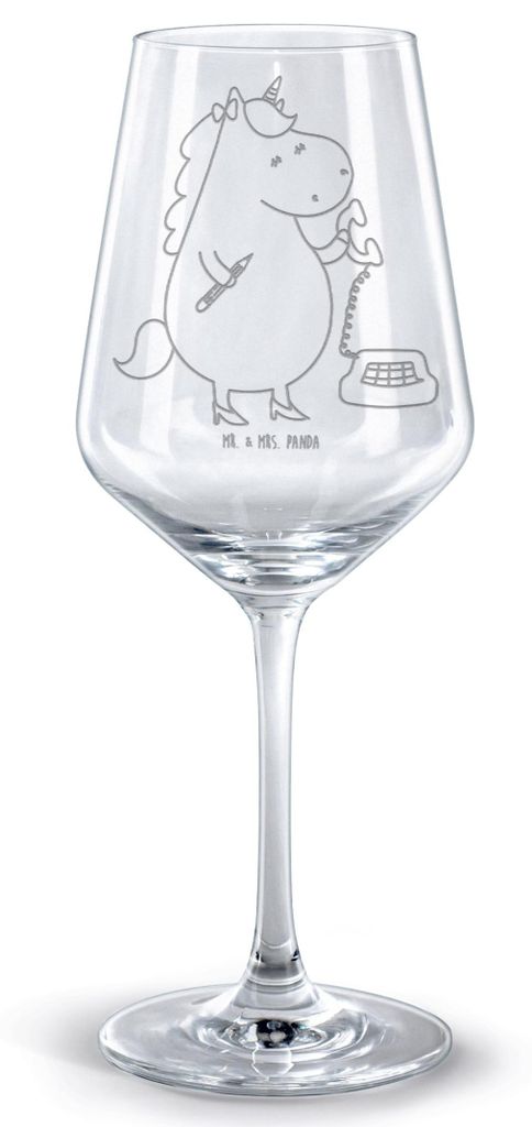 Mr. & Mrs. Panda Weinglas Einhorn Sekretärin - Transparent - Geschenk, Unicorn, Rotwein Glas, Kelch, graviertes, Büro, Steuerkanzlei, für, Einh...
