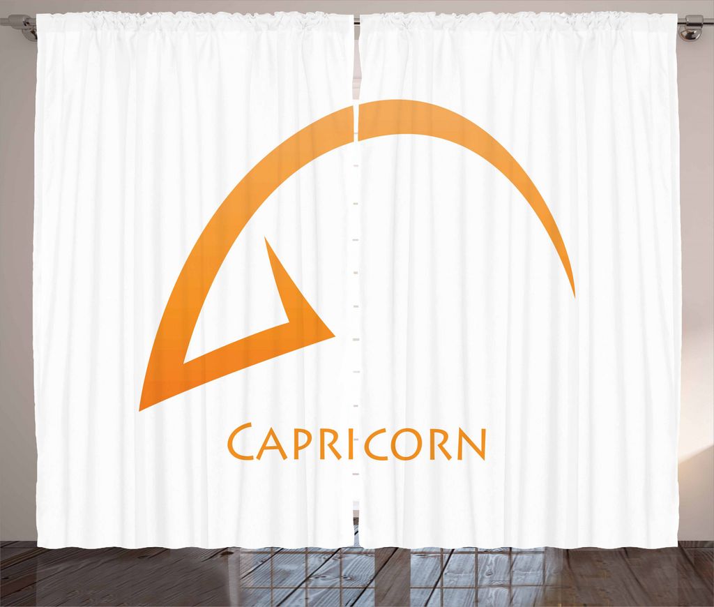 ABAKUHAUS Sternzeichen Steinbock Rustikaler Gardine, Einfach, Schlafzimmer Kräuselband Vorhang mit Schlaufen und Haken, 280 x 245 cm, Blasses Oran...