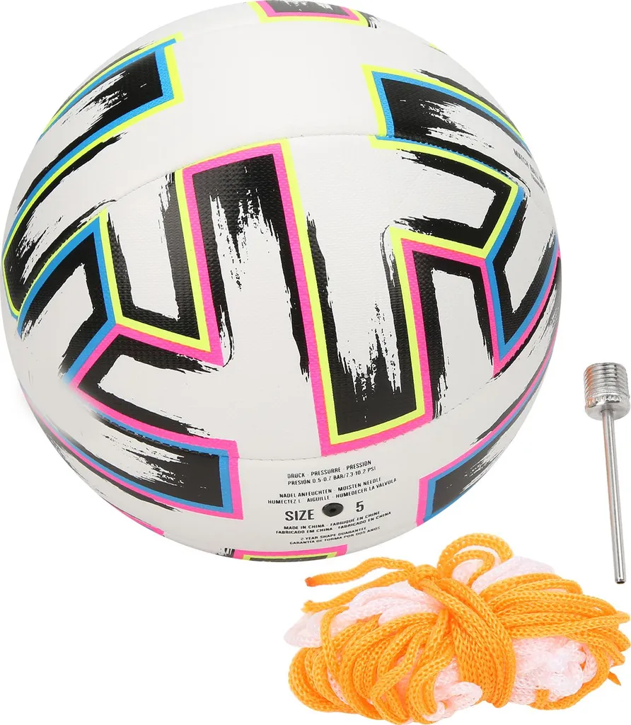 Ballon de football Taille 5 Indéformable en Cuir Synthétique Sport