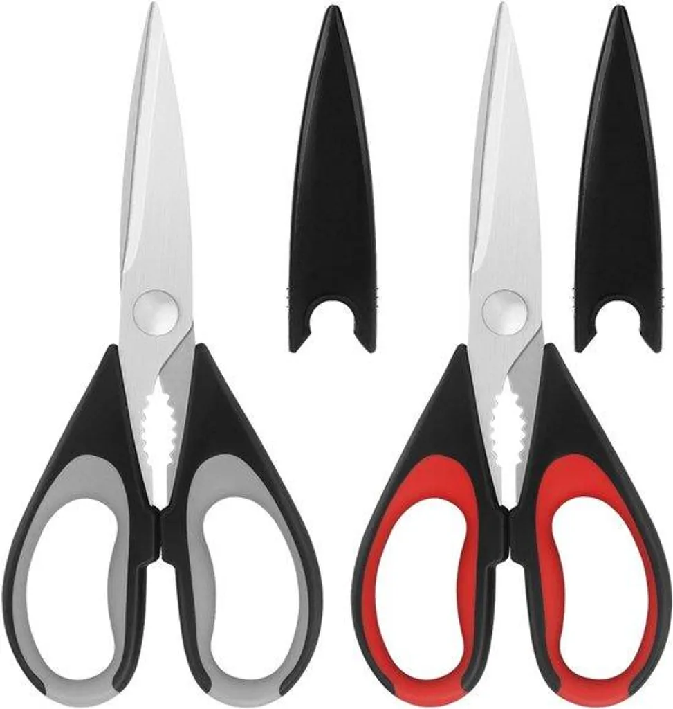 Pack de 2 aiguisoirs en acier pour couteaux de cuisine et manche gris