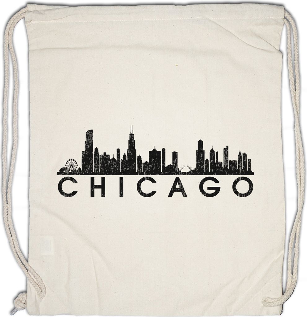 Urban Backwoods Skyline Chicago, Turnbeutel, Farbe: Beige