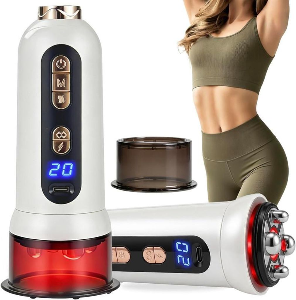 5-in-1 Körper-Sculpting-Massagegerät, Gua Sha & Schröpf-Vakuumgerät, Lymphdrainage, Körpermassagegerät für Gesicht, Bauch, Arme, Beine, Taille