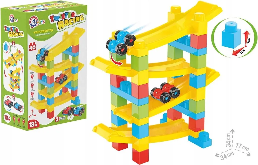 Jeu de construction circuit à billes Technok 40 blocs multicolores - 2