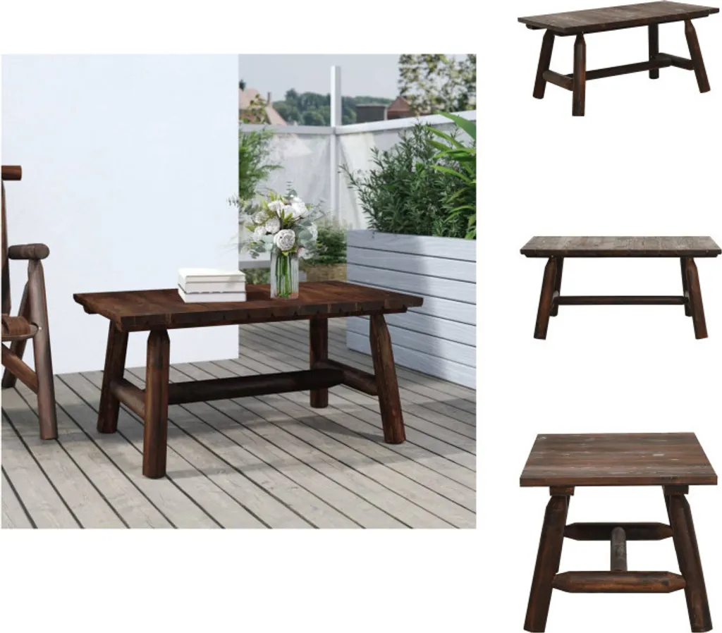 vidaXL Tavolino da Giardino 90x50x41 cm in Legno Massiccio Abete Rosso