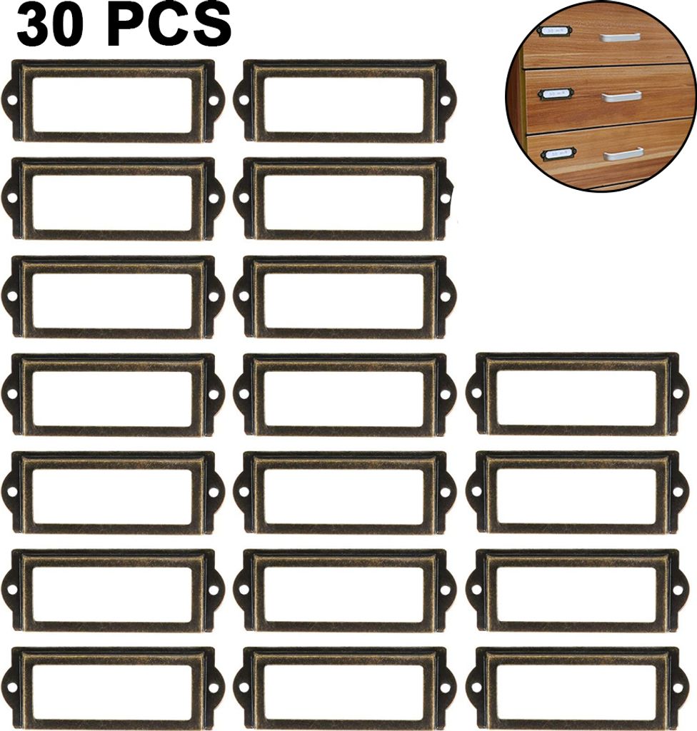 Sourcing Map Schubladengriffe Mit Etikettenhalter - 20 Stück Kupferfarben
