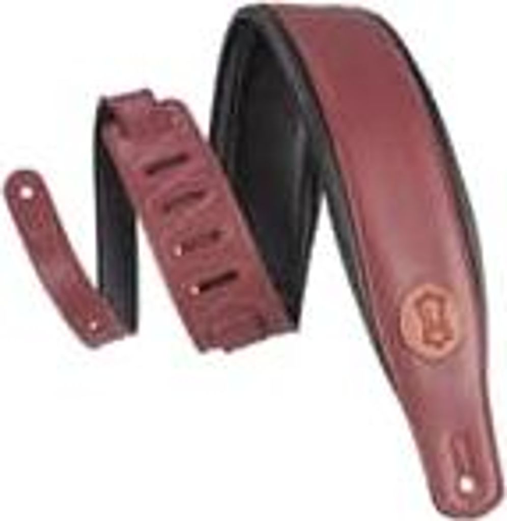 MSS2-BRG 3" Signature Garment Leather Guitar Strap Burgundy