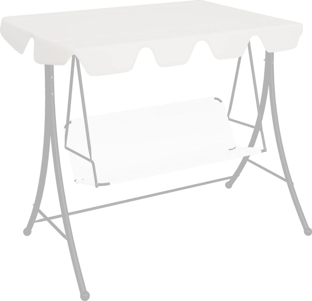 The Living Store Ersatzdach für Hollywoodschaukel Weiß 150/130x70/105 cm