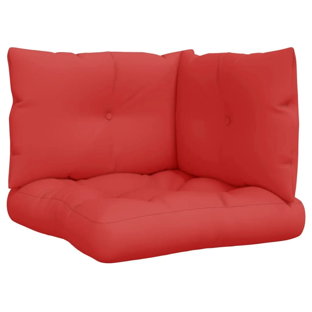 Coussins de palette rouge lot de 3 en tissu déperlant et rembourrage épais