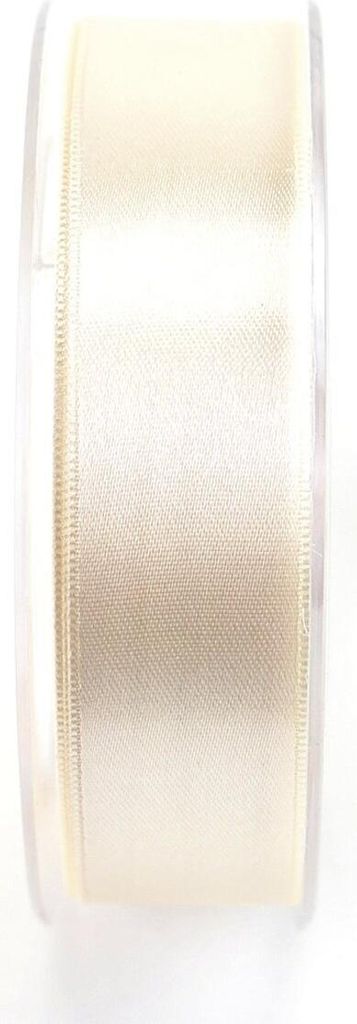 Goldina 81720250210025 Doppelsatinband - 25 mm x 25 m, creme