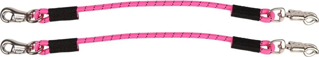 Longe élastique pour transport et pansage fuchsia avec crochet rapide