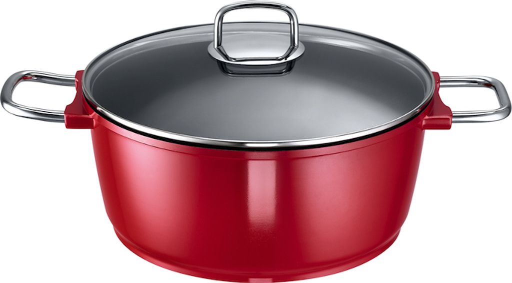 Schulte-Ufer Gloria 1668-28 RI Kochtopf inkl. Deckel, Gusseisen/Gussaluminium, 28 cm Durchmesser, Induktionsherd-geeignet, Antihaftbeschichtung