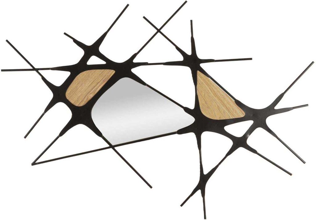 Wanddekoration Muro 114 x 80 x 2 cm MDF Metall Schwarz Natur