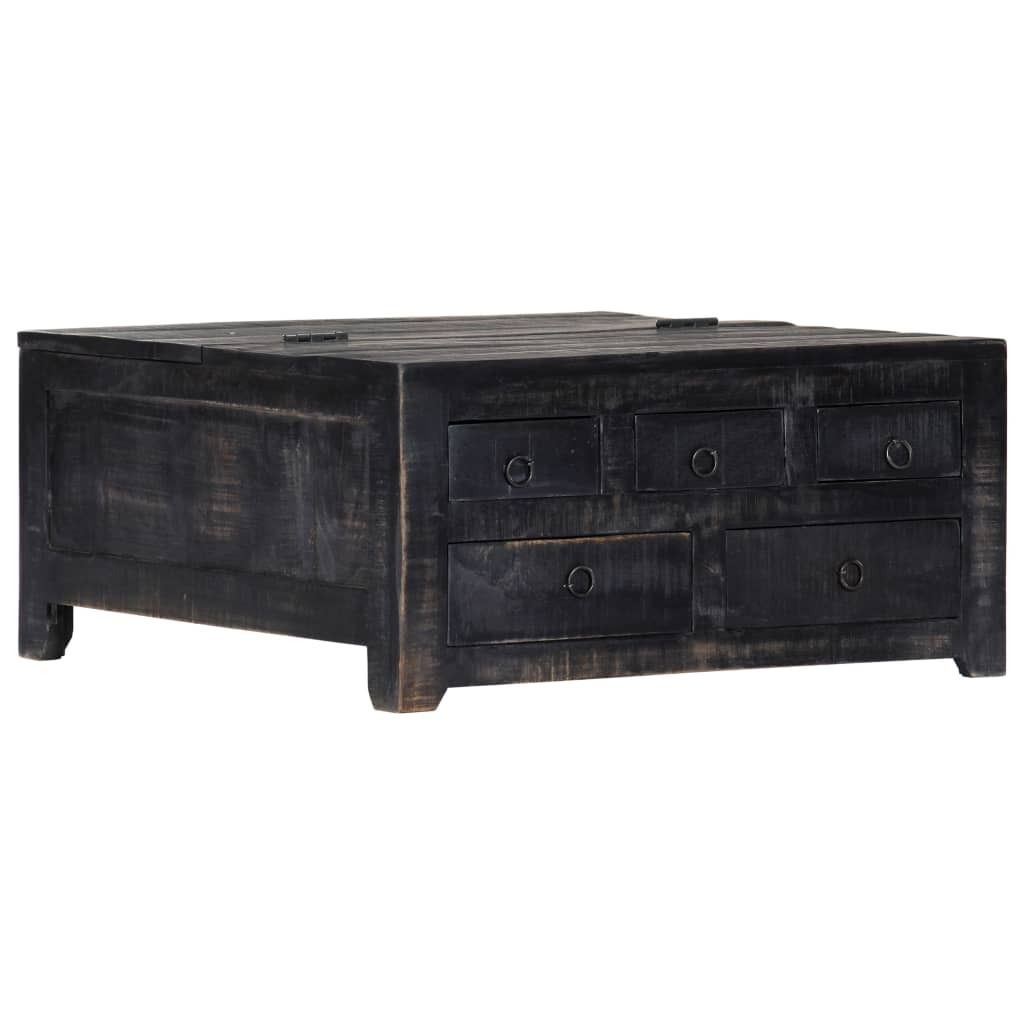 Möbel Couchtisch Schwarz 65x65x30 cm Massivholz Mango - Nachttische & -schränke 247986