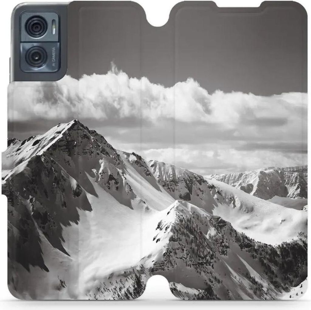 Handyhülle mit klappe für Motorola Moto E22i, Mobiwear Book, Berggipfel