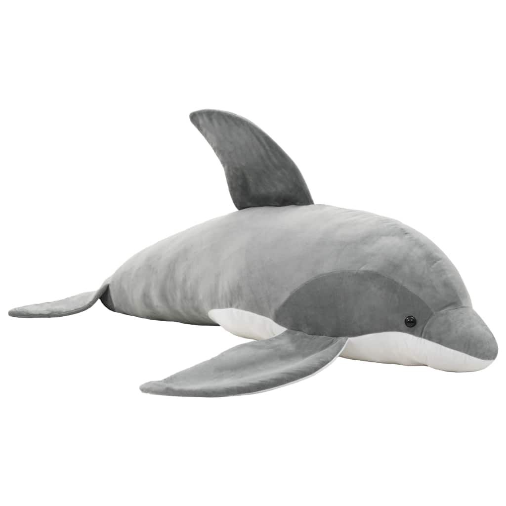 vidaXL Delfin Kuscheltier Plüsch Grau Produktbild 