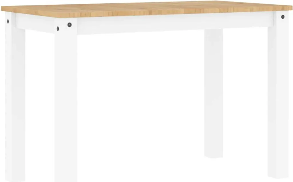 Table de cuisine en bois blanc 112 cm style moderne pour 4 personnes