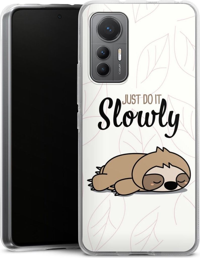 DeinDesign Handyhülle für Xiaomi 12 Lite 5G Silikon Hülle Case Smartphone Schutzhülle Faultier Tiere lazy sunday