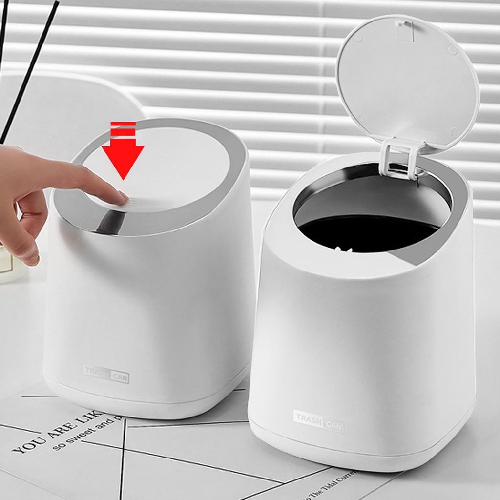 Mülleimer Tischmülleimer mit Deckel, Mini Mülltonne 1.5L, Produktbild 2