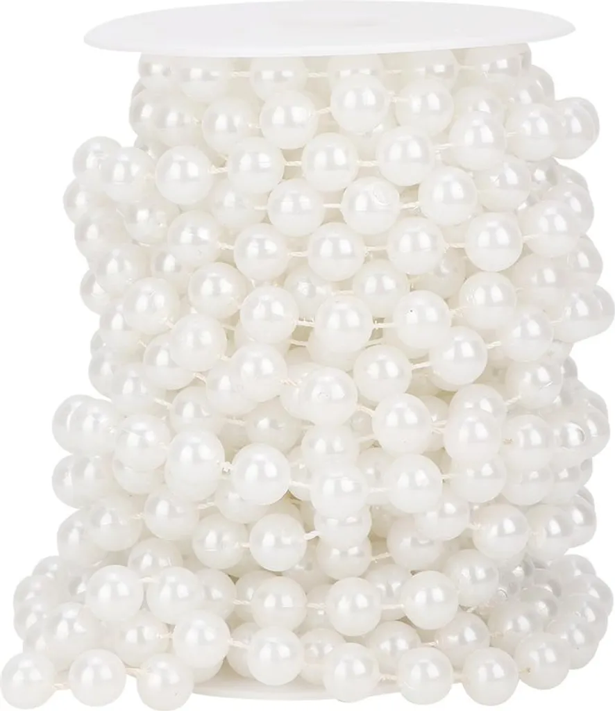 Perle d'imitation blanc nacré 12 mm sur fil de 10 m pour pendentif décoratif