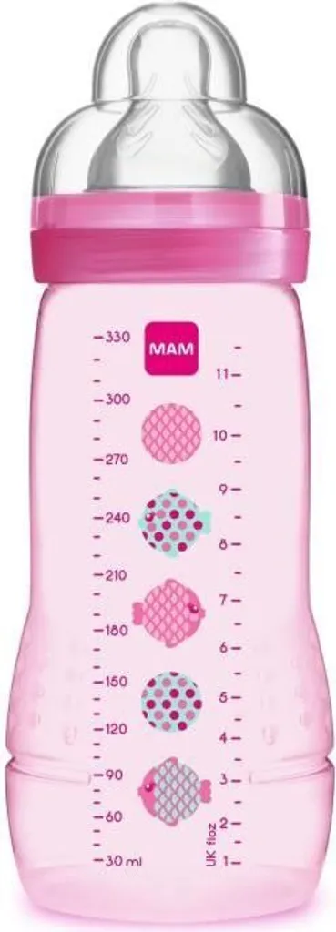 Biberon de Deuxième Âge MAM 330ml - Tétine Débit Liquides Épais 6 Mois