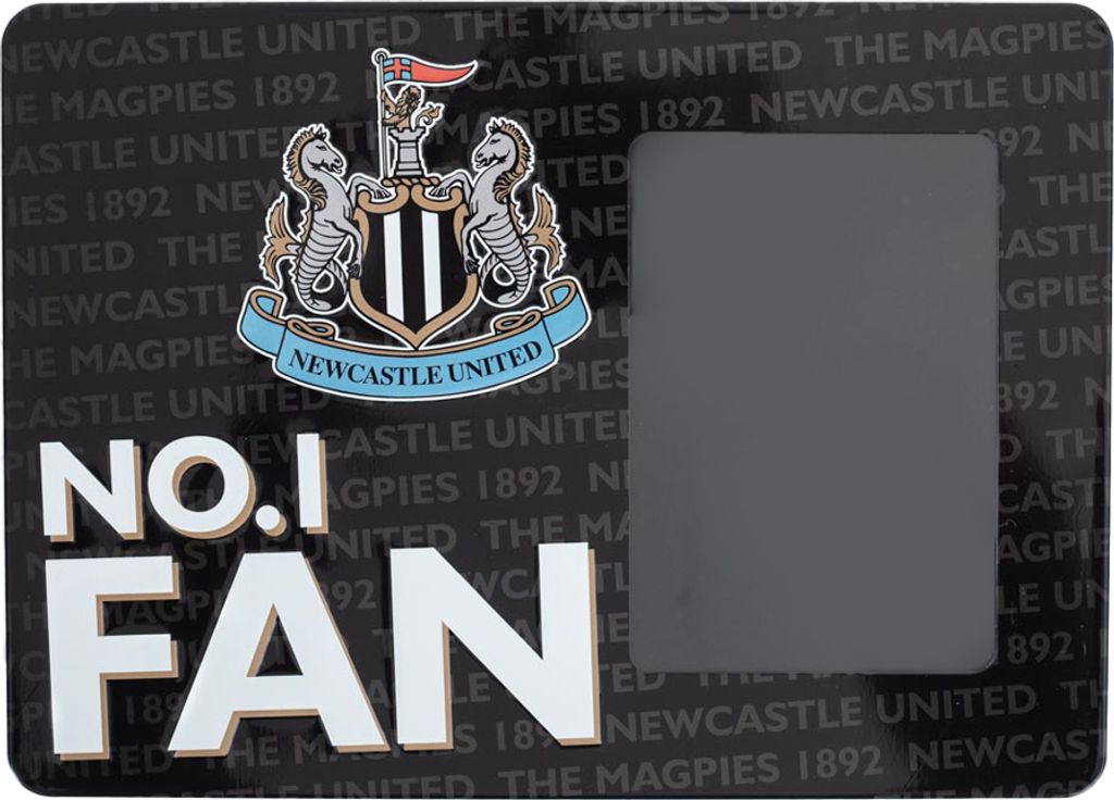 Newcastle United FC - Schild "No. 1 Fan", Rahmen TA13304 (Einheitsgröße) (Schwarz/Weiß)