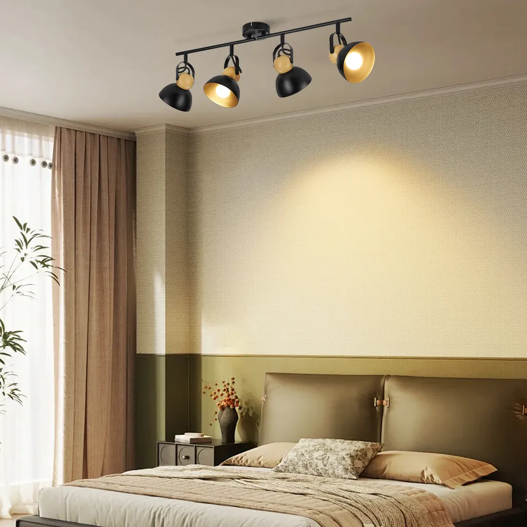 Faretto Industriale Qazqa Suplux 2 Luci – Nero 24cm – Soffitto Con Attacco GU10 – Regolabile Con Dimmer – Per Soggiorno, Cucina - 4