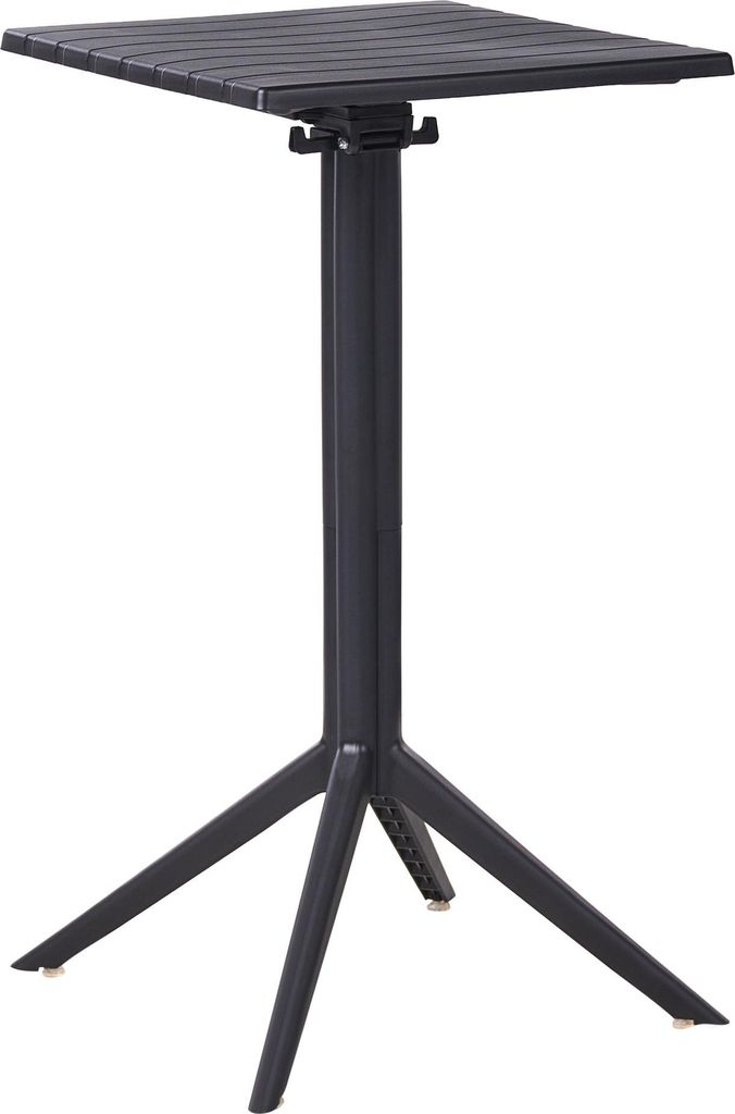 BELIANI Garten Bartisch Schwarz Kunststoff 60 x 60 cm Quadratisch Klappbar Indoor Outdoor Garten Bistrotisch Balkontisch Stehtisch