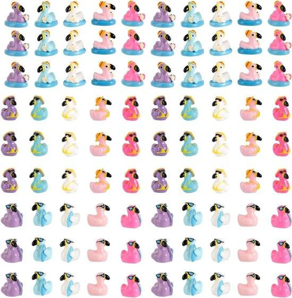 Allecto Premium 90 mini bouées flamant rose et canard en résine d'été
