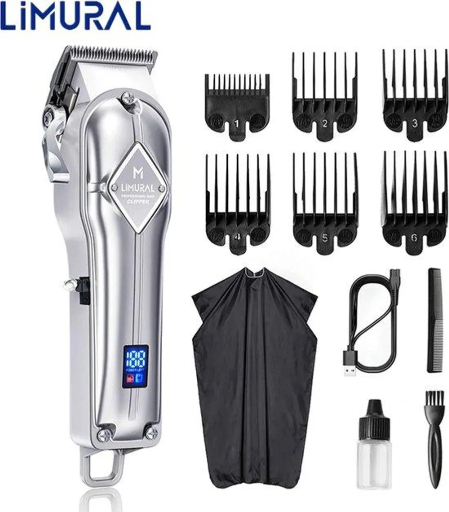 Tondeuse cheveux sans fil rechargeable, tondeuse de coupe grise 2mm