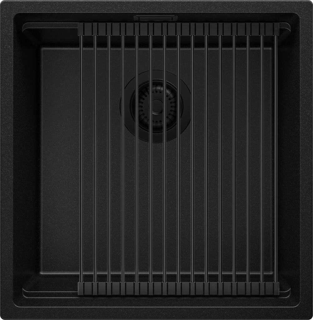 PRIMAGRAN Spülbecken Alles Schwarz 46x47cm, Granitspüle 1 Produktbild 