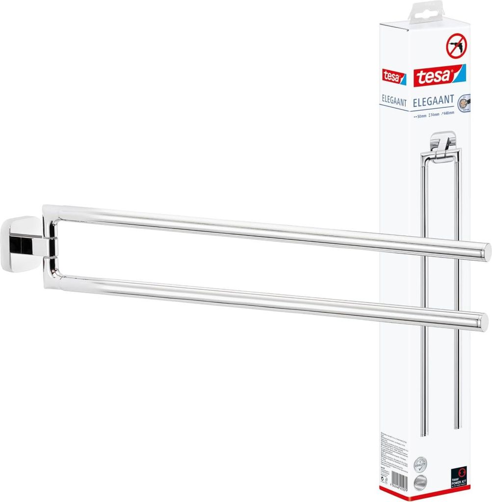 tesa Elegaant Handtuchhalter inkl. Kleber zweiarmig Produktbild 
