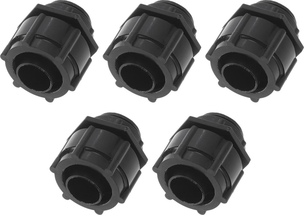 25mm / 0,98" Kabelverschraubungen Balgen Schnellverbindung Geraderohr PA66 Nylon Schwarz 5 Stück