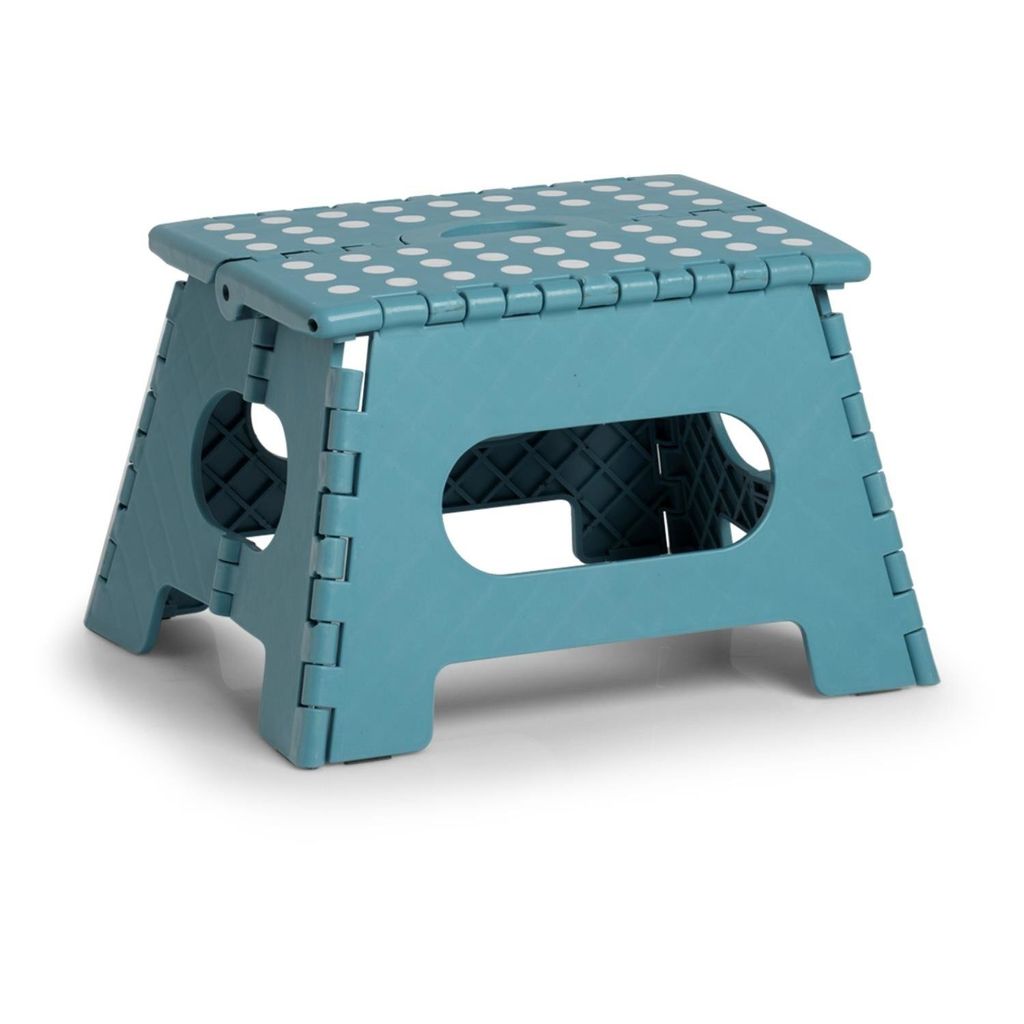 ZELLER Klapphocker 13032 aus Kunststoff, eisblau / Tritt / Klappstiege