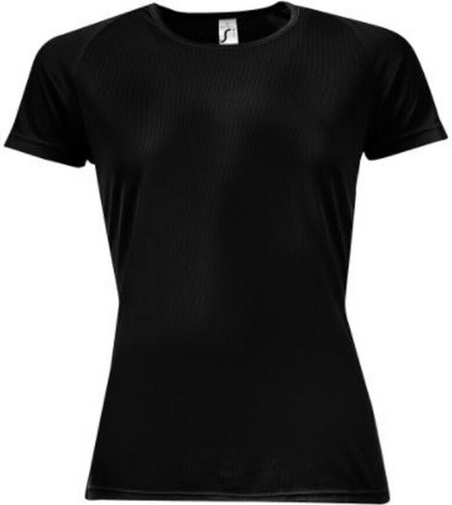 SOLS Sporty Damen T-Shirt, kurzärmlig PC2152 (2XL) (Schwarz)